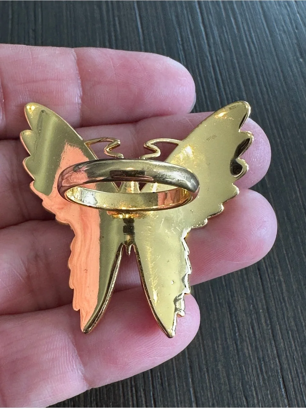 Vintage Style Butterfly Cocktail Ring – Genuine 925 Sterling Silver Gold Vermeil